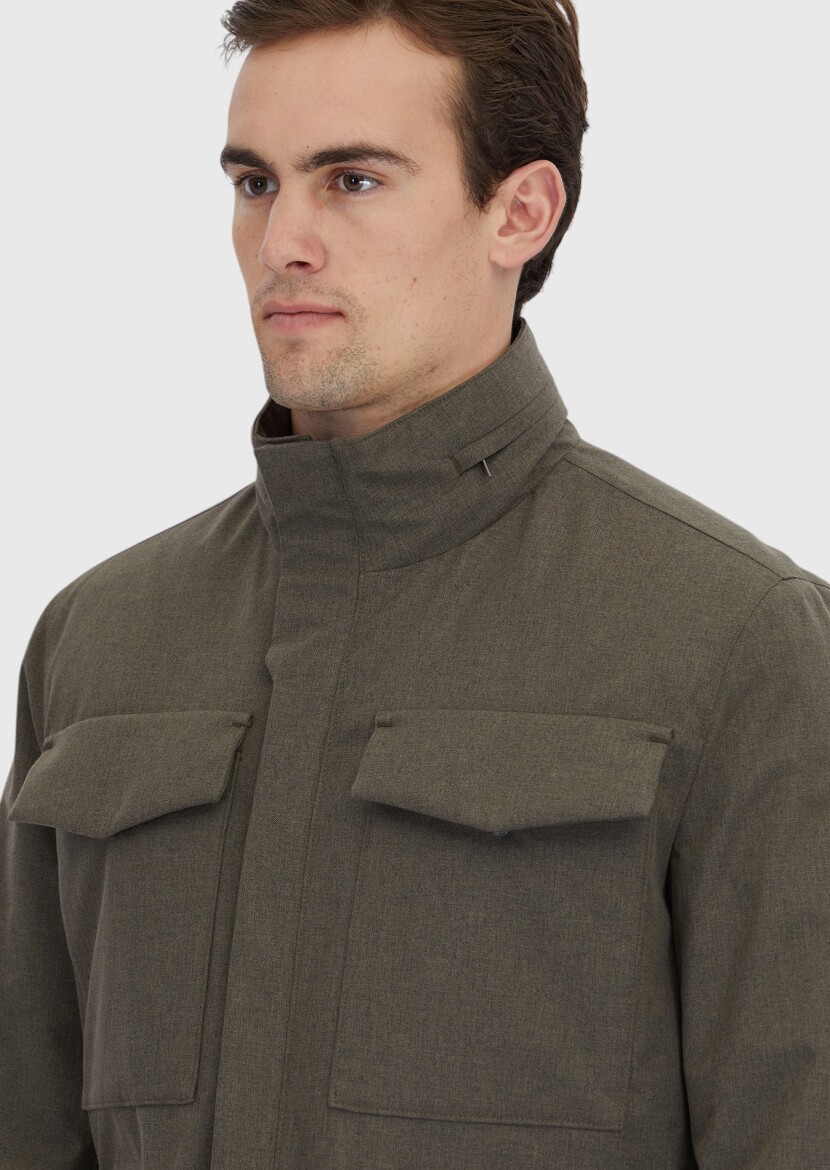 Khaki Regular Fit Lightweight Jacket - 3