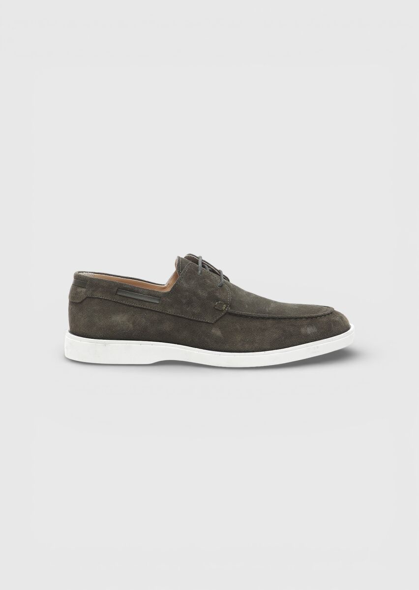 Khaki Suede Casual Shoes - 1