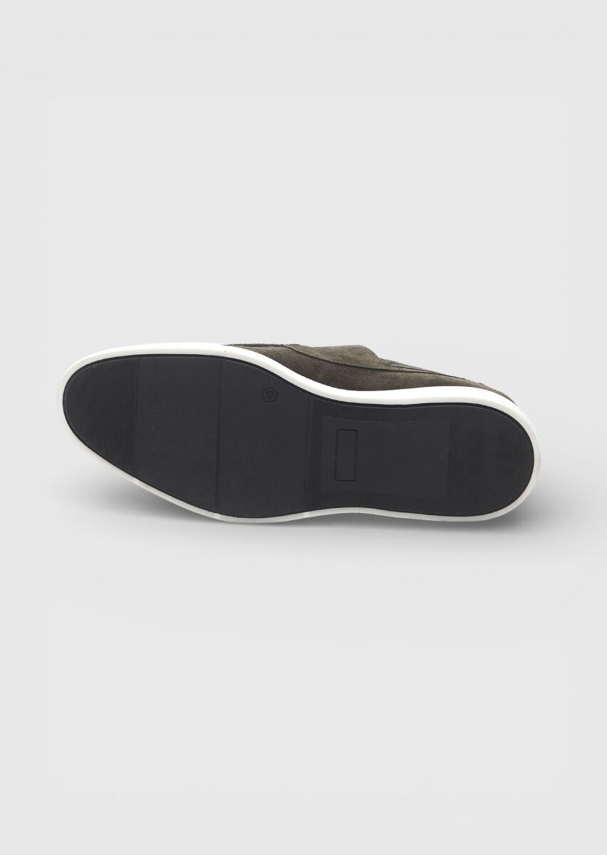 Khaki Suede Casual Shoes - 5