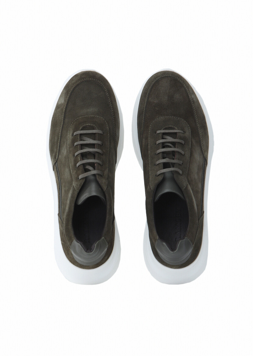 Khaki Suede Sneaker - 6