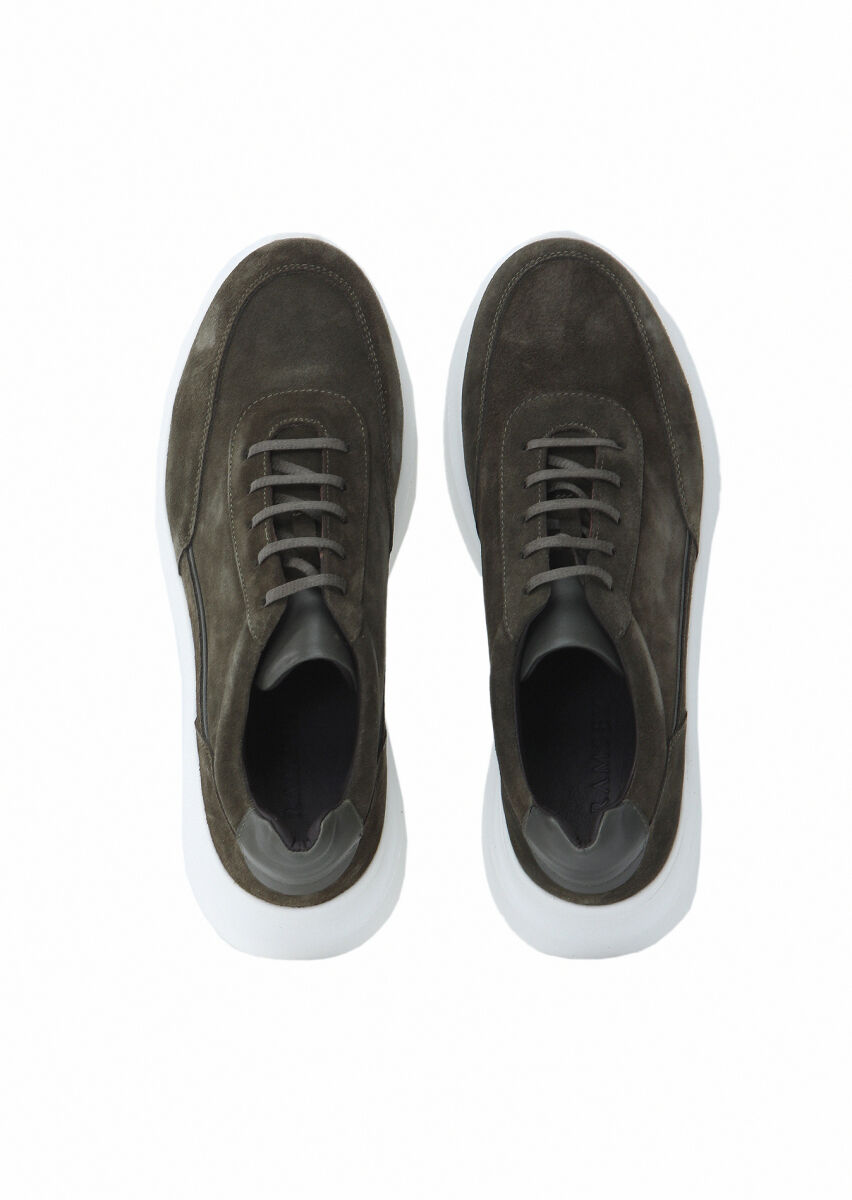 Khaki Suede Sneaker - 6