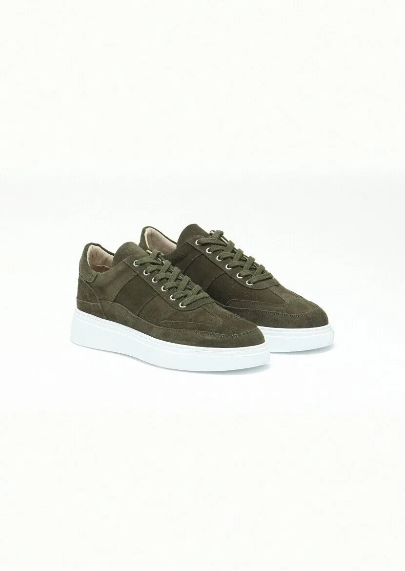Khaki Suede Sport Sneaker - 2