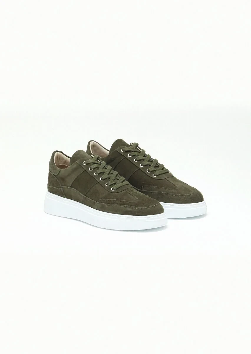 Khaki Suede Sport Sneaker - 2