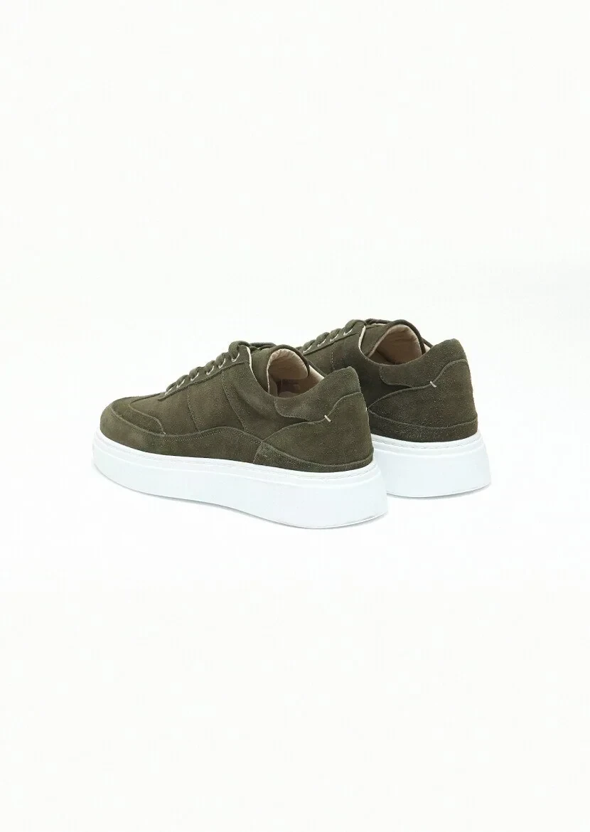 Khaki Suede Sport Sneaker - 4