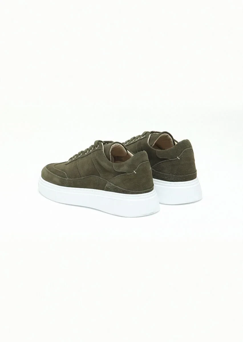 Khaki Suede Sport Sneaker - 4