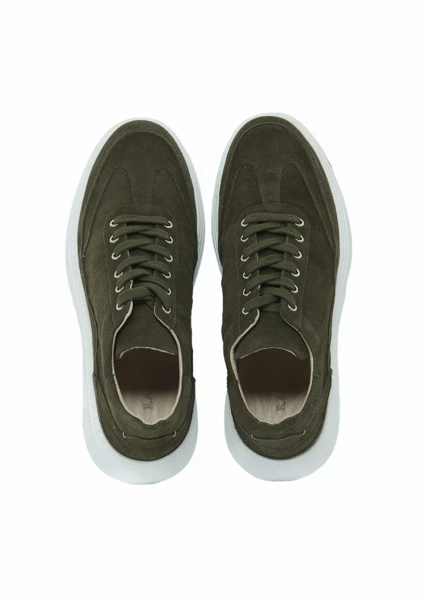 Khaki Suede Sport Sneaker - 6