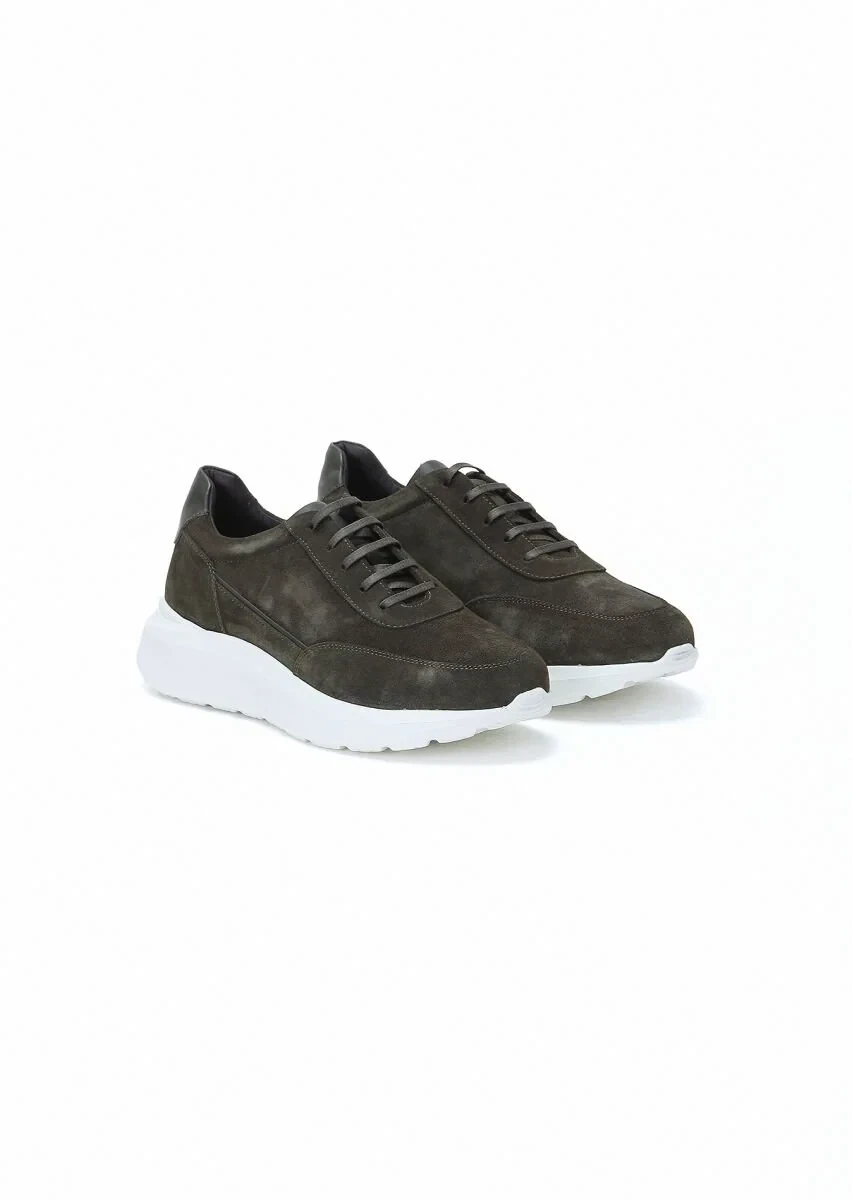 Khaki Suede Sport Sneaker - 2