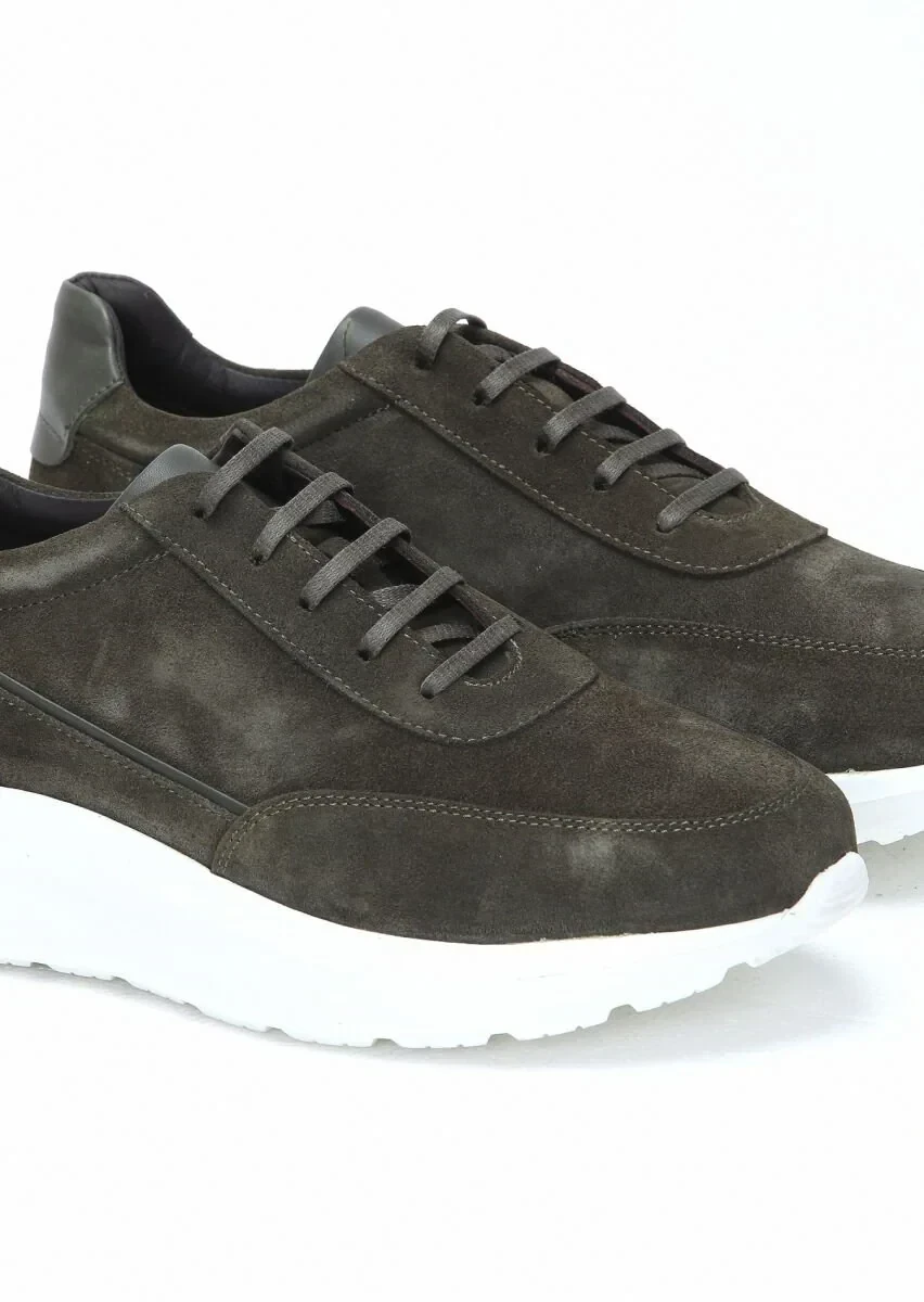 Khaki Suede Sport Sneaker - 3