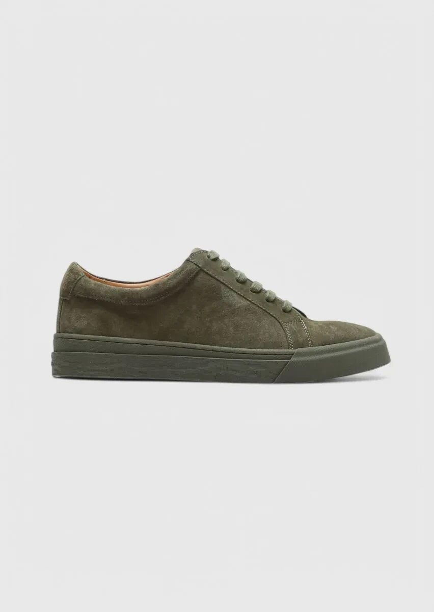 Khaki Suede Sport Sneaker - 1