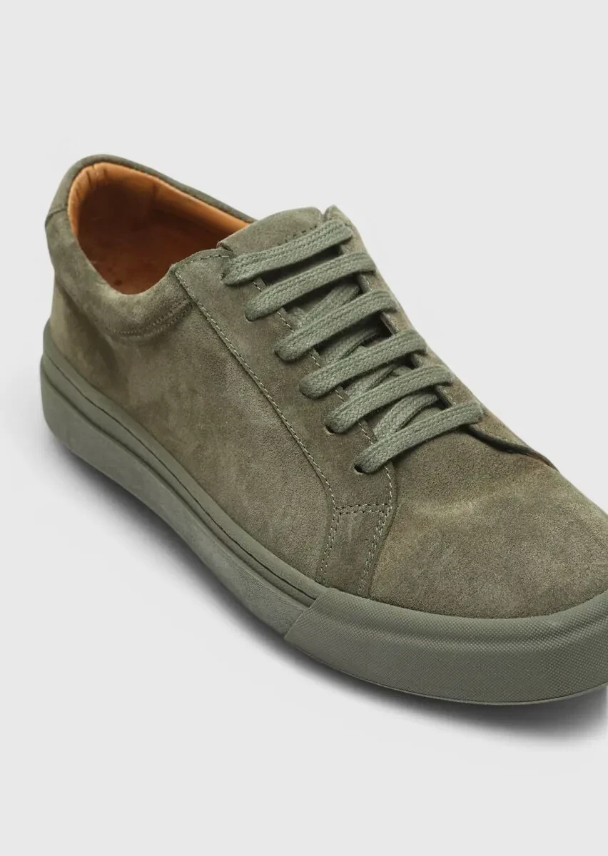 Khaki Suede Sport Sneaker - 2