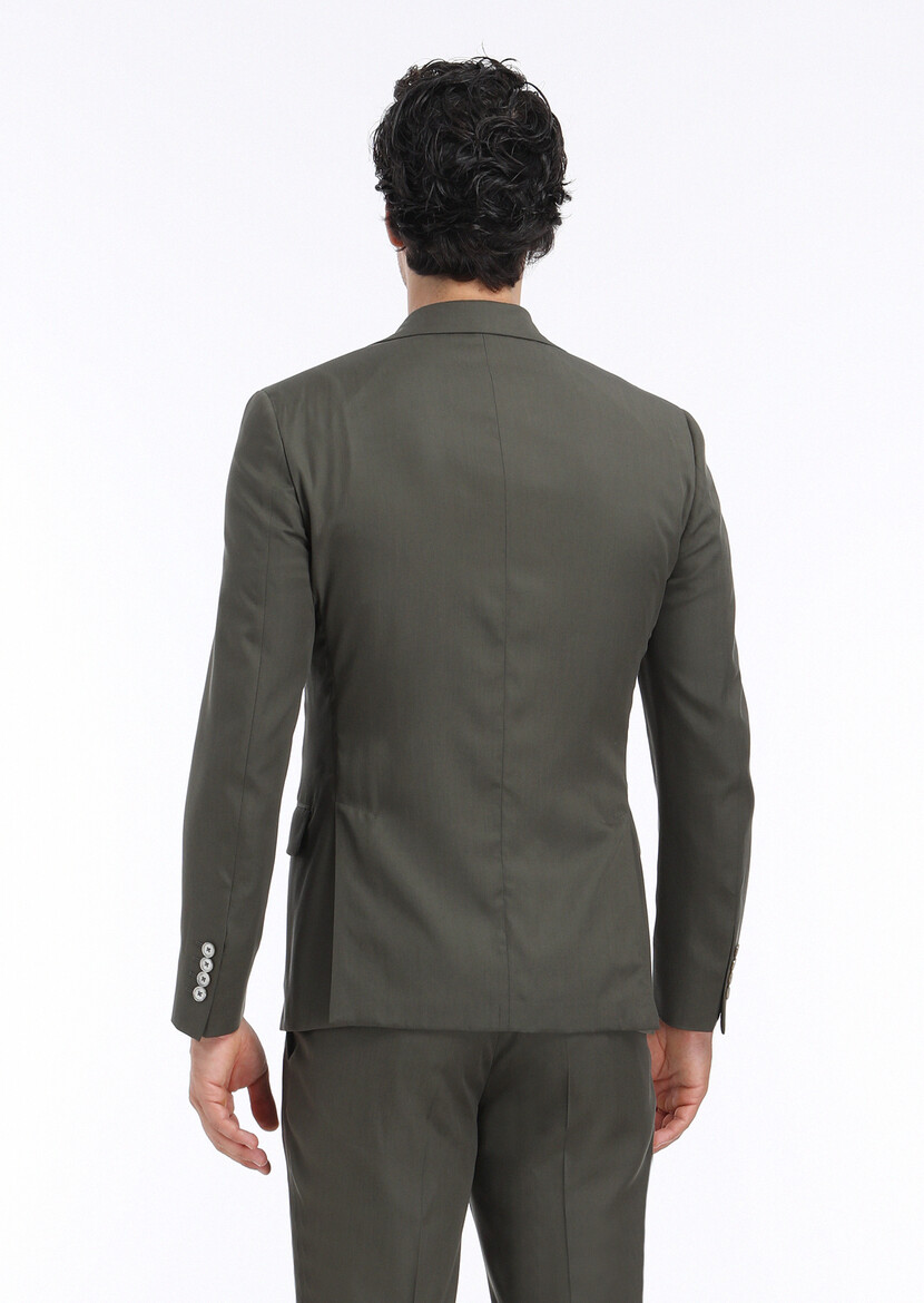 Khaki Suit With Waistcoat - 9