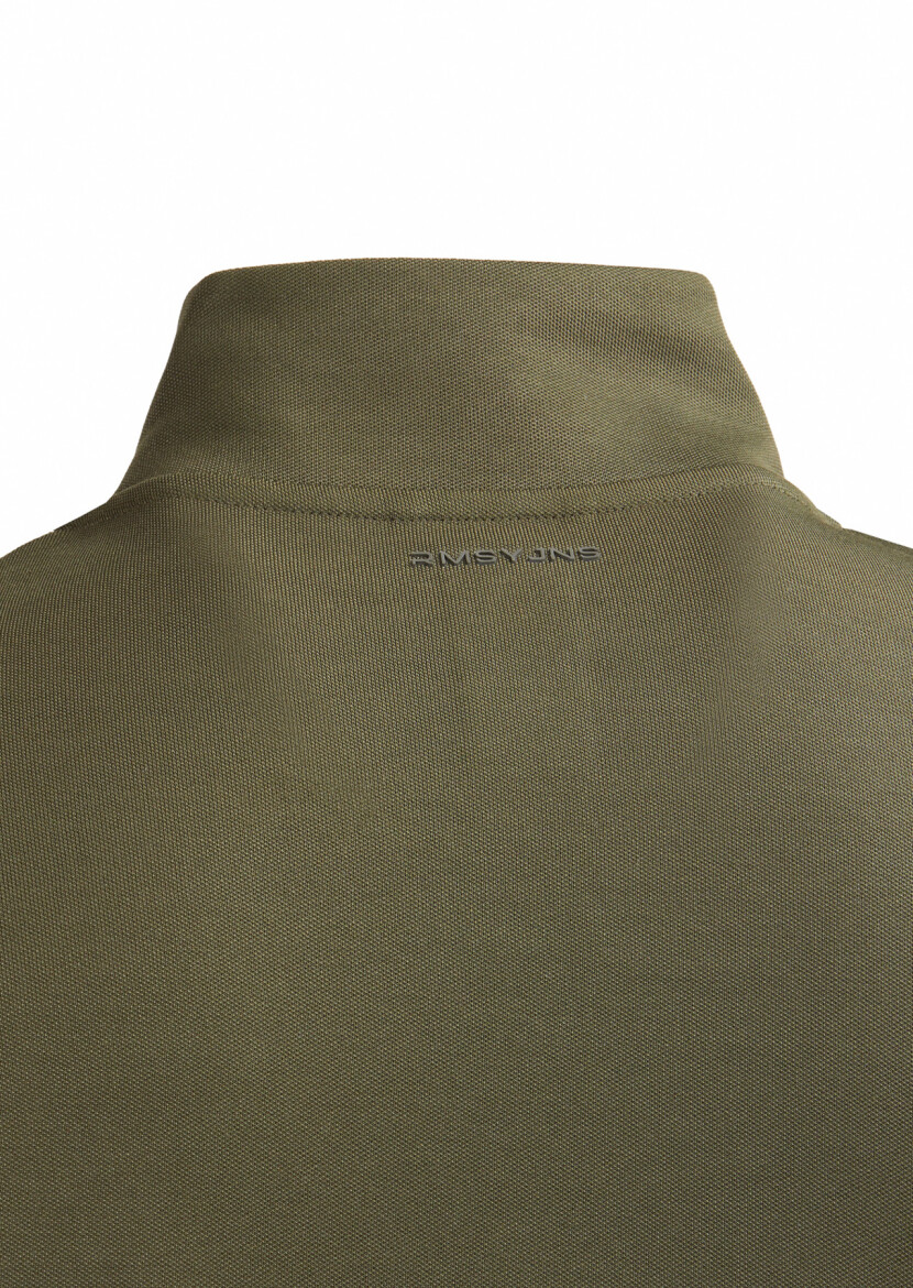 Khaki Turtleneck Plain Sweatshirt - 4