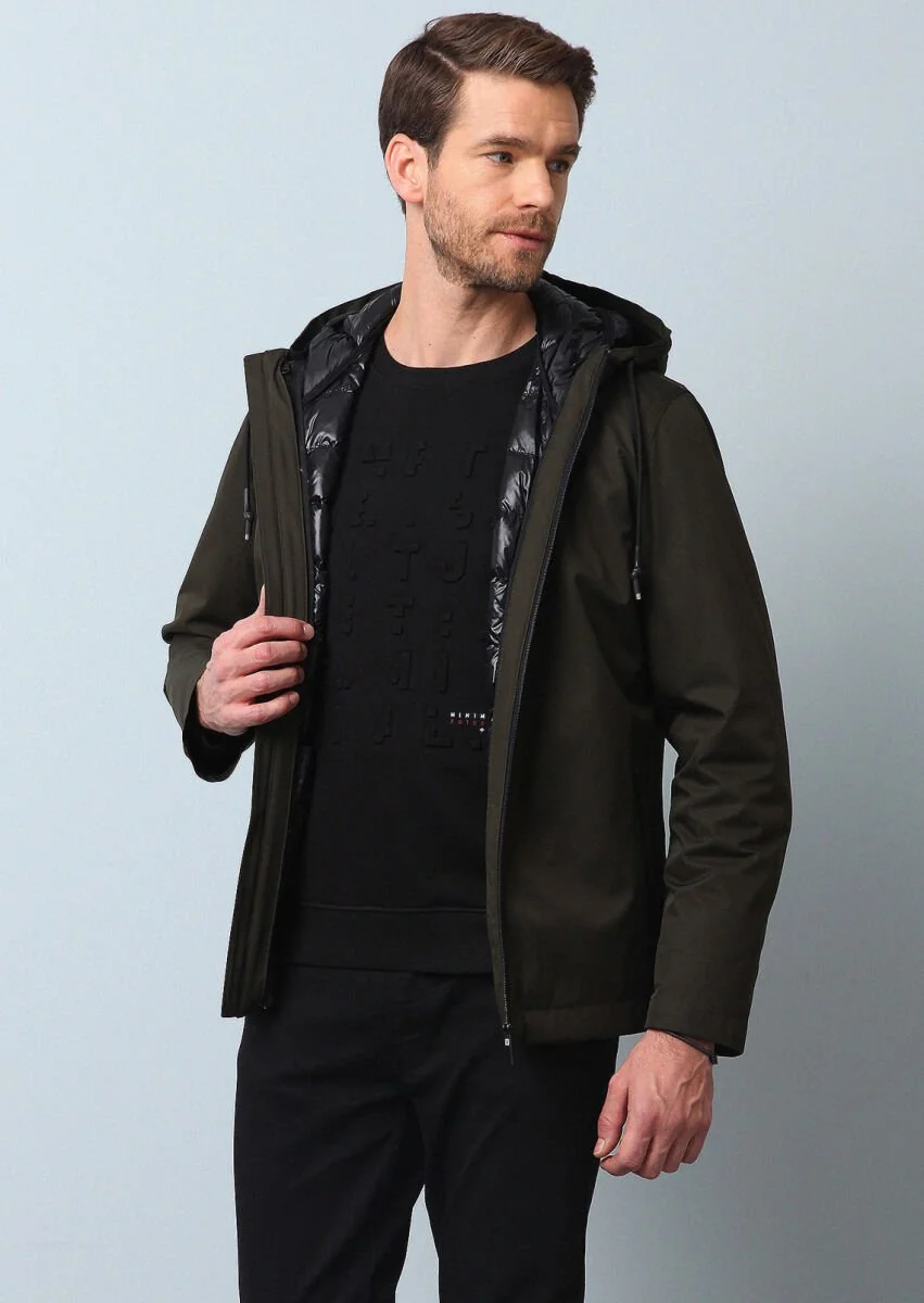 Khaki Weaving Coat - 3