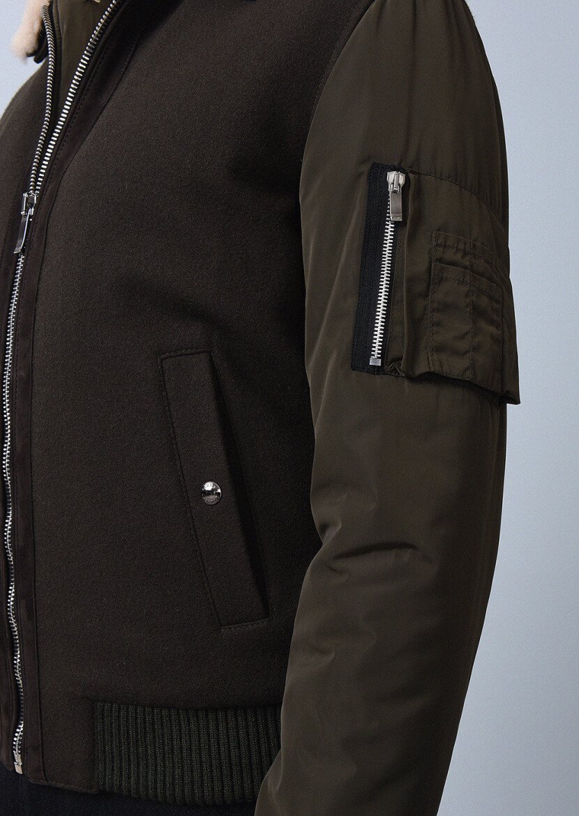 Khaki Weaving Coat - 4