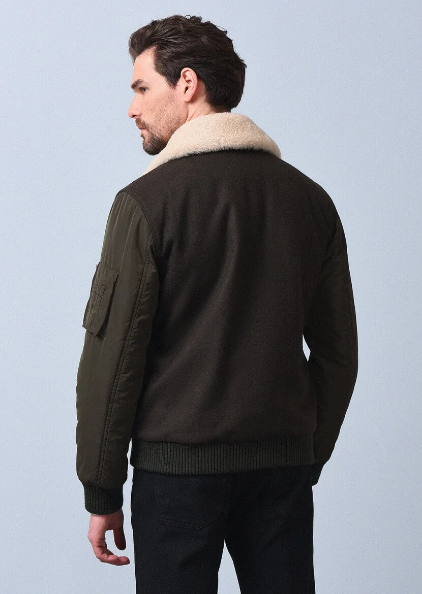 Khaki Weaving Coat - 5
