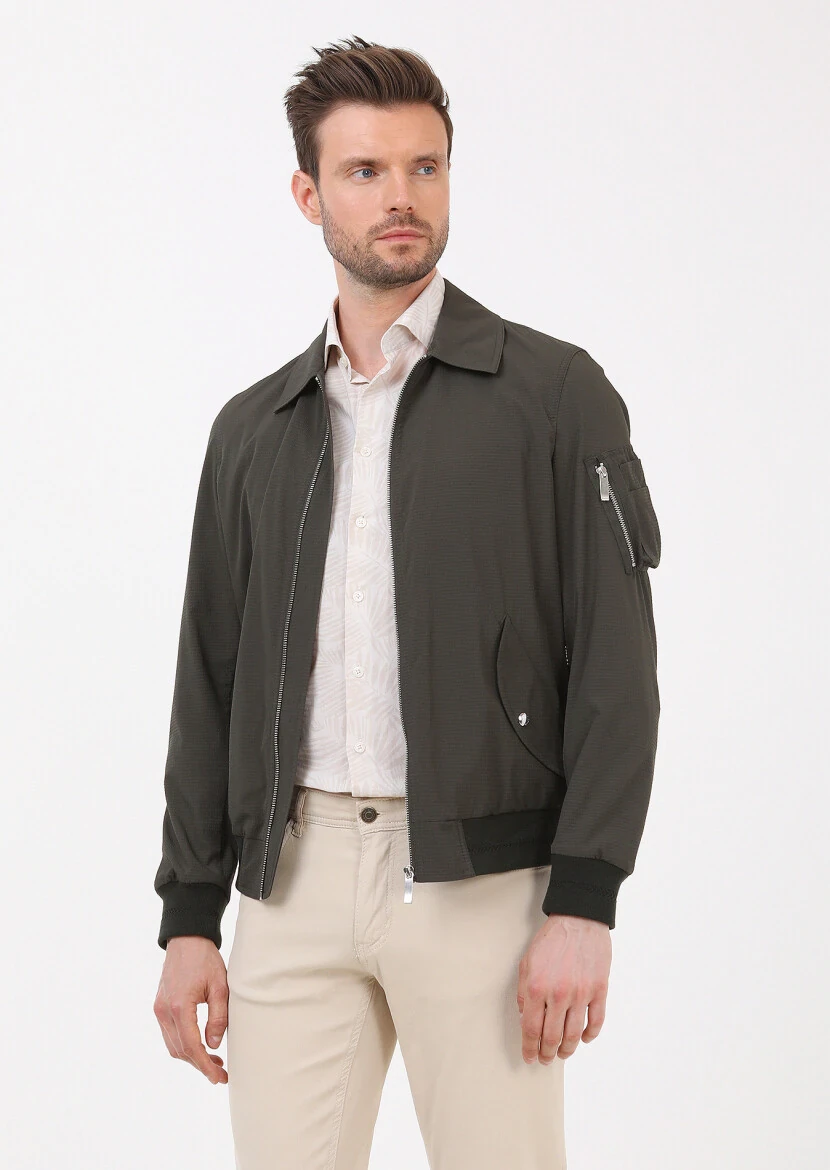 Khaki Weaving Coat - 2