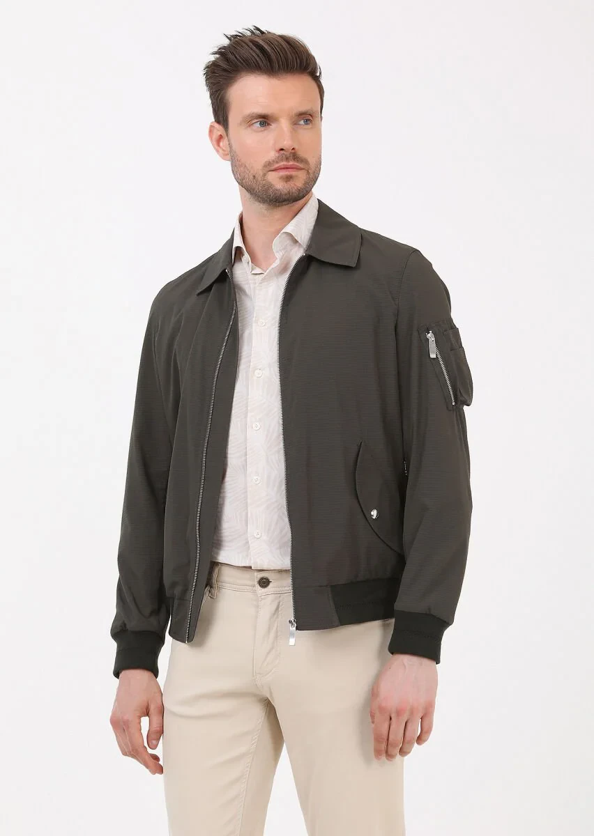 Khaki Weaving Coat - 2