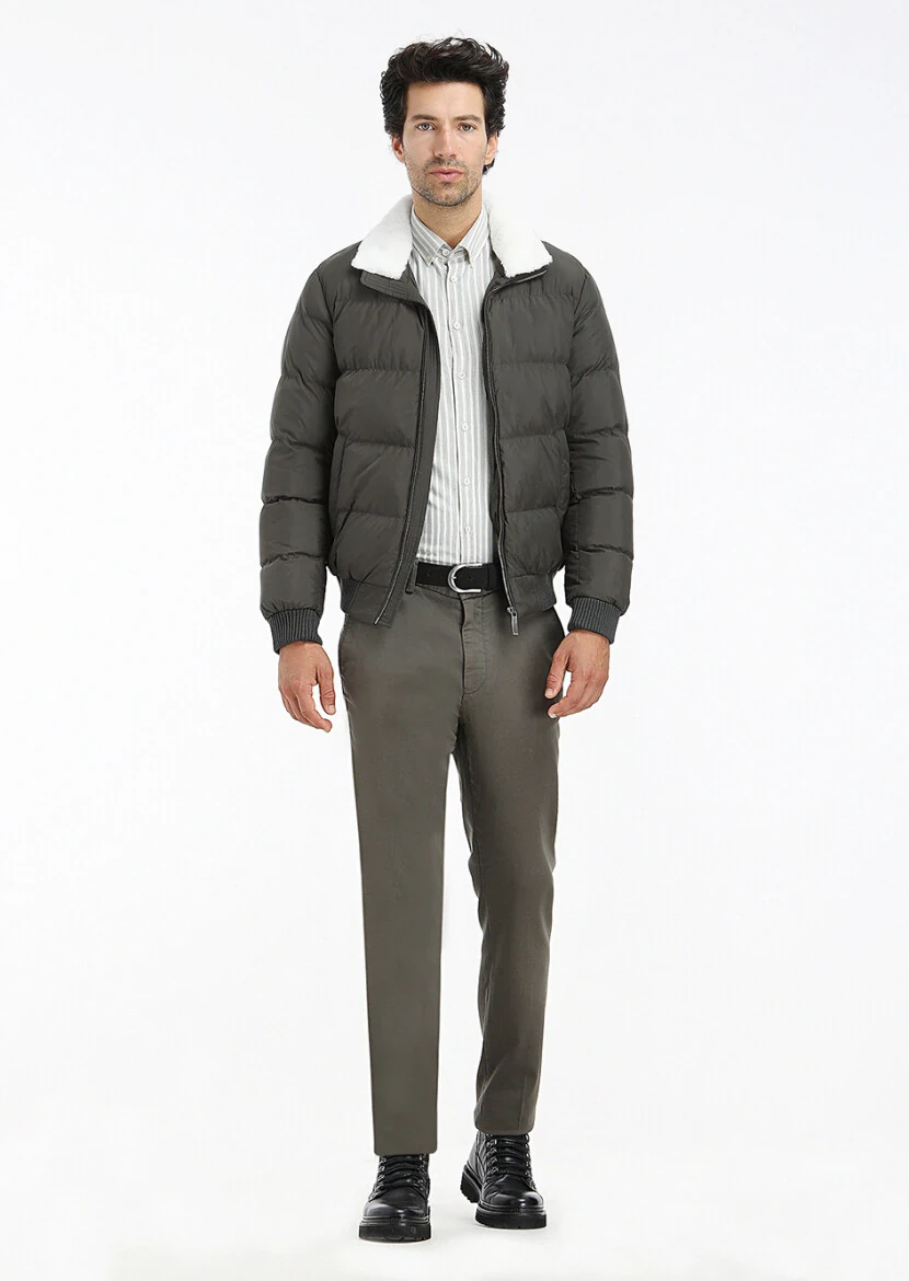 Khaki Weaving Coat - 1