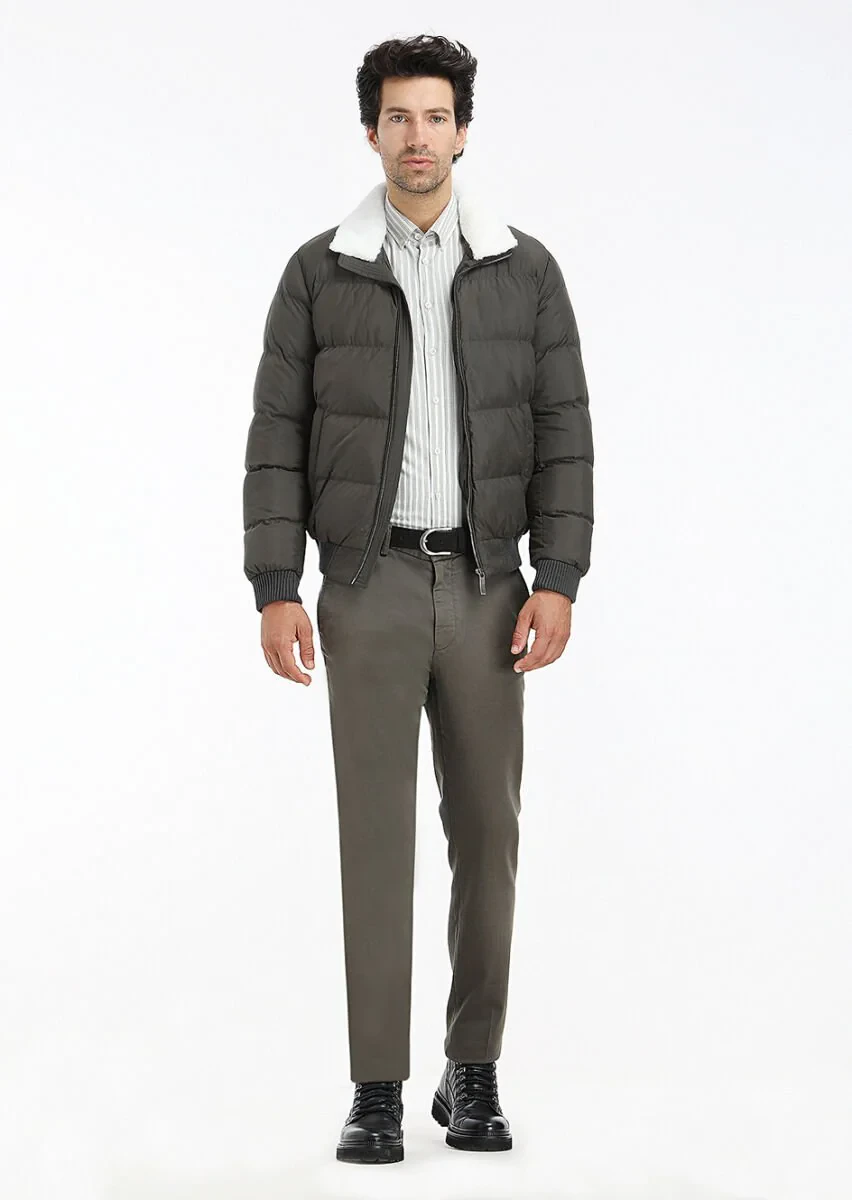 Khaki Weaving Coat - 1