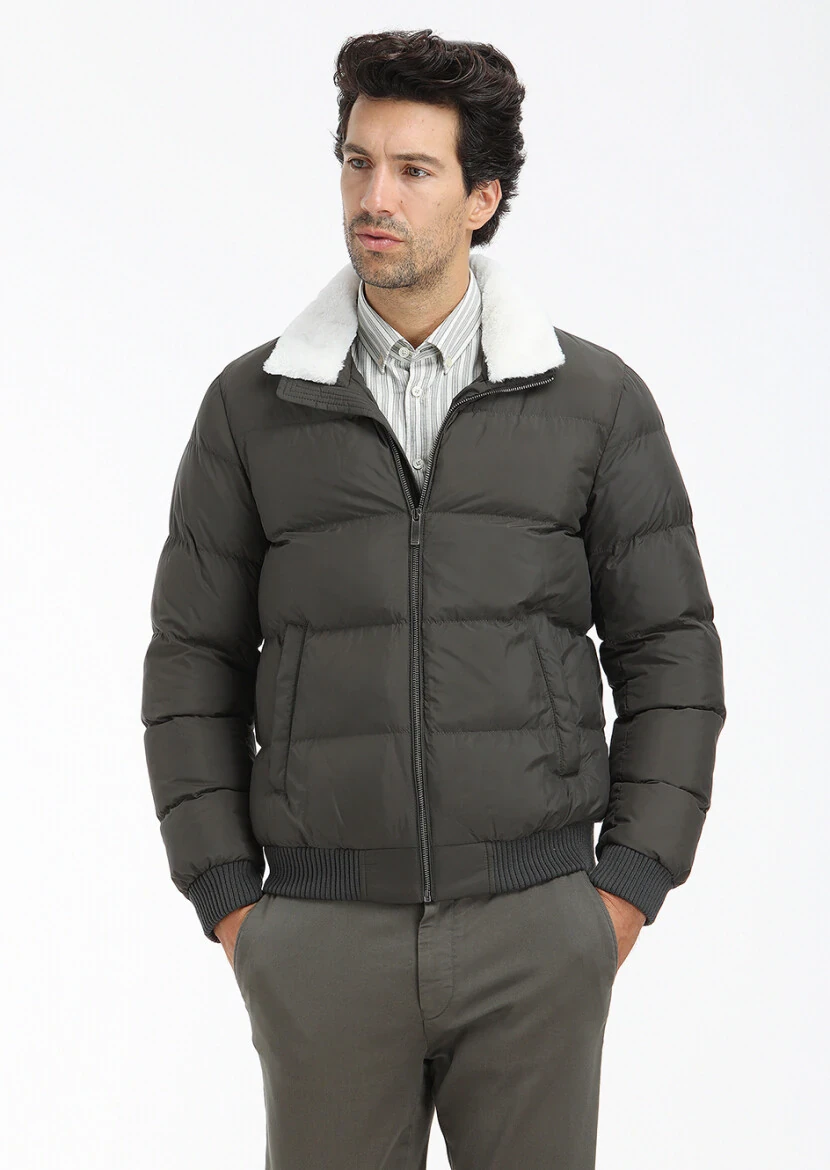 Khaki Weaving Coat - 2