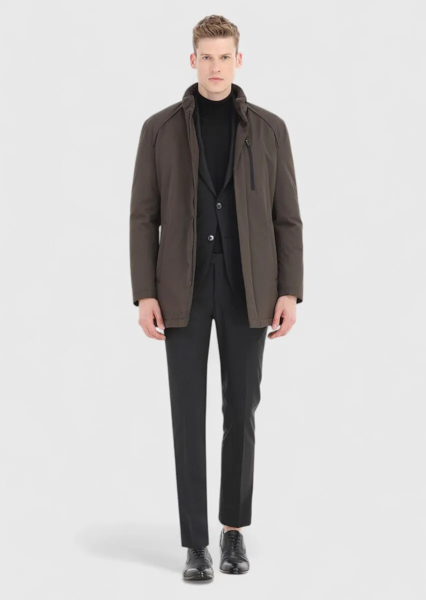 Khaki Weaving Coat - 1