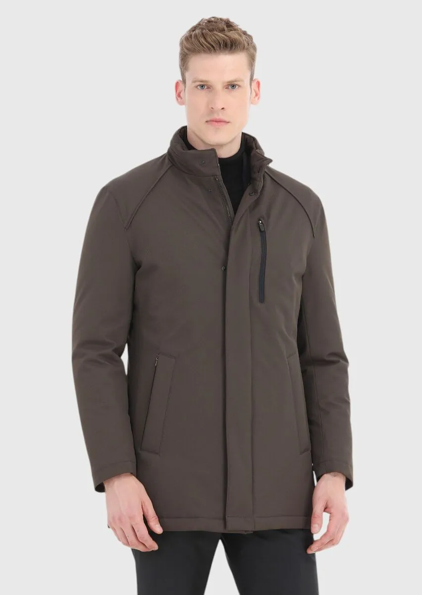 Khaki Weaving Coat - 2