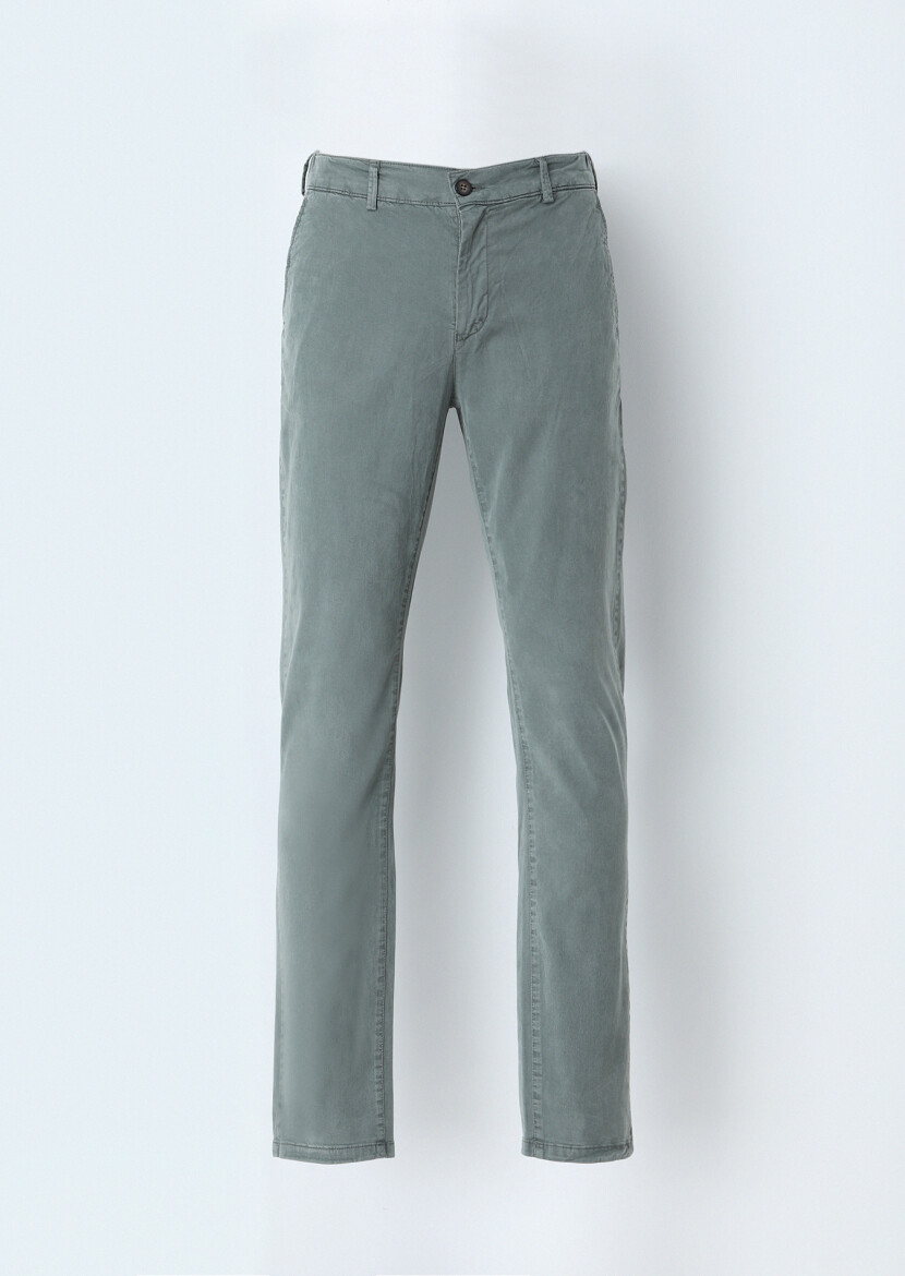Khaki Weaving Jogging Fit Casual Cotton Blended Trousers - 1
