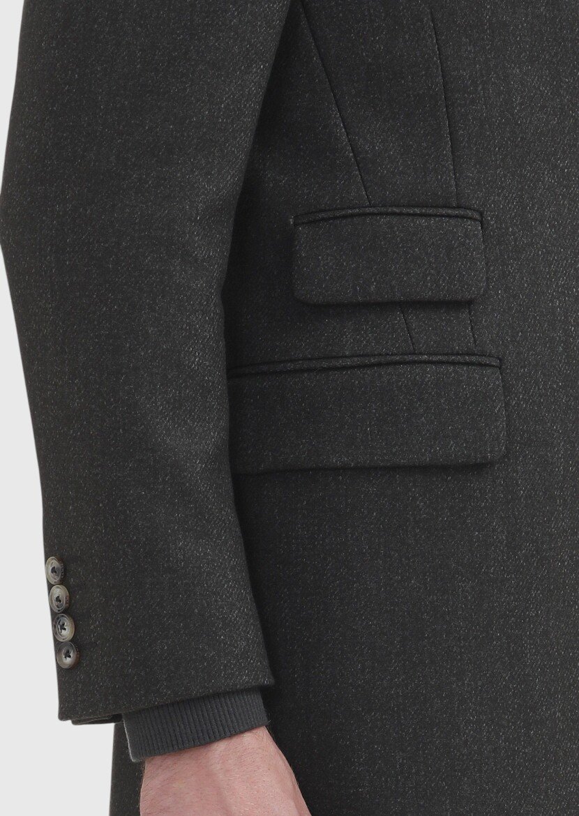 Khaki Weaving Overcoat - 5