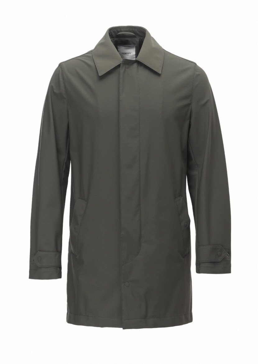 Khaki Weaving Rain Coat - 8