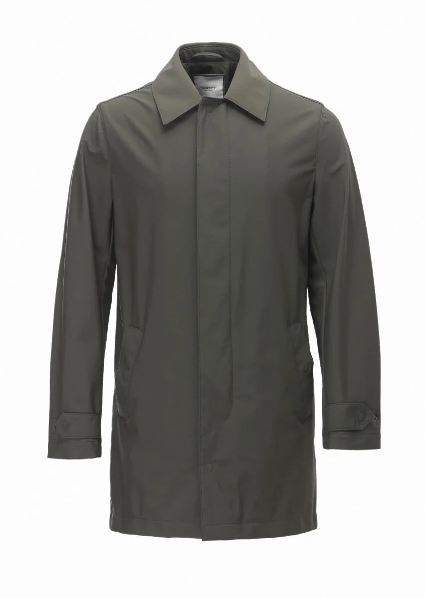 Khaki Weaving Rain Coat - 8