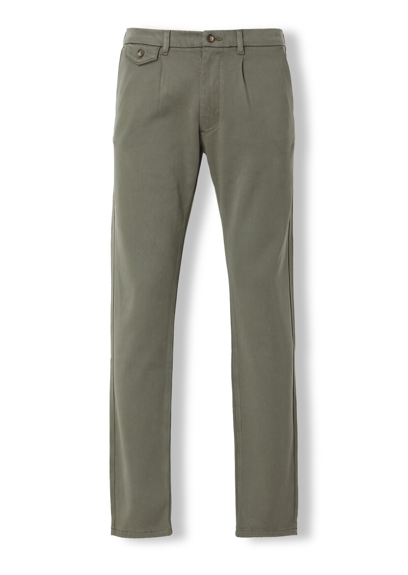 Khaki Weaving Regular Fit Casual Trousers - 5