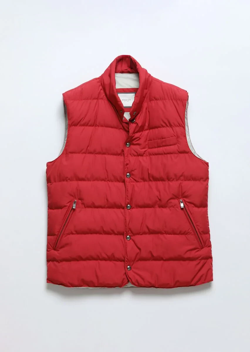 Kırmızı Regular Fit Dik Yaka Casual Dokuma Spor Yelek - 7