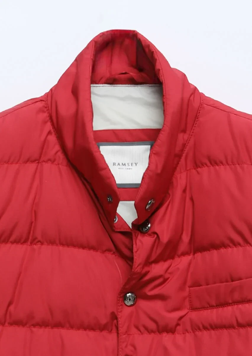 Kırmızı Regular Fit Dik Yaka Casual Dokuma Spor Yelek - 8