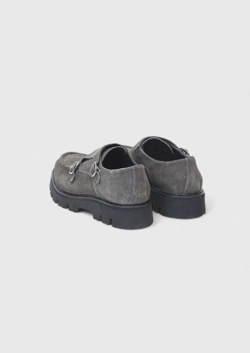 Koyu Gri Deri Casual Loafer - 4