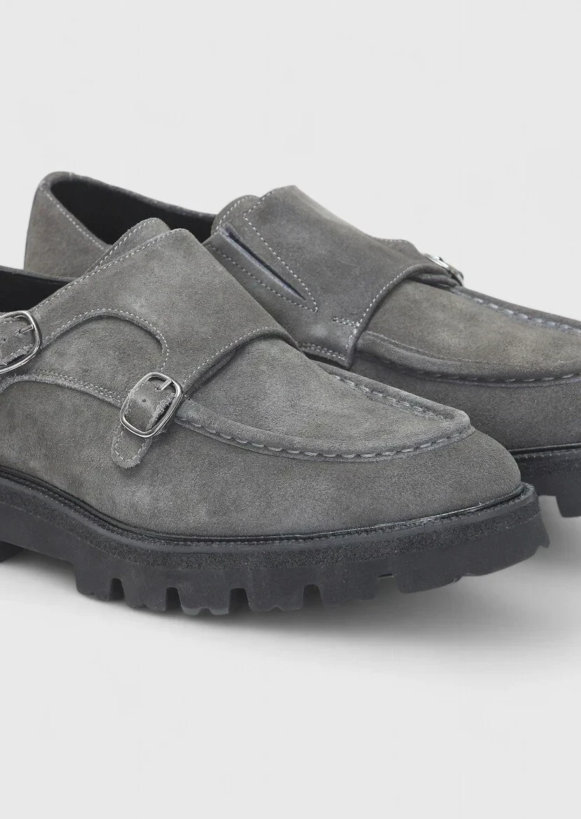 Koyu Gri Deri Casual Loafer - 3