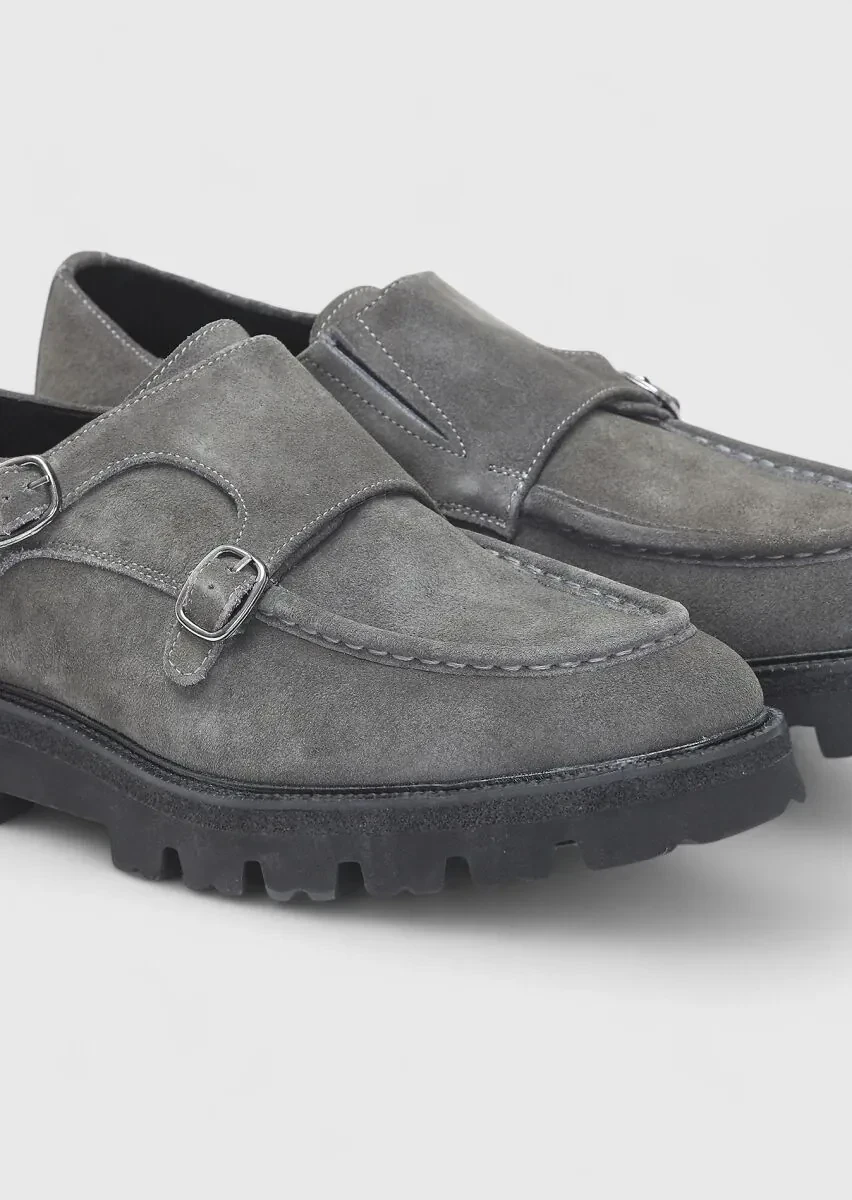 Koyu Gri Deri Casual Loafer - 3