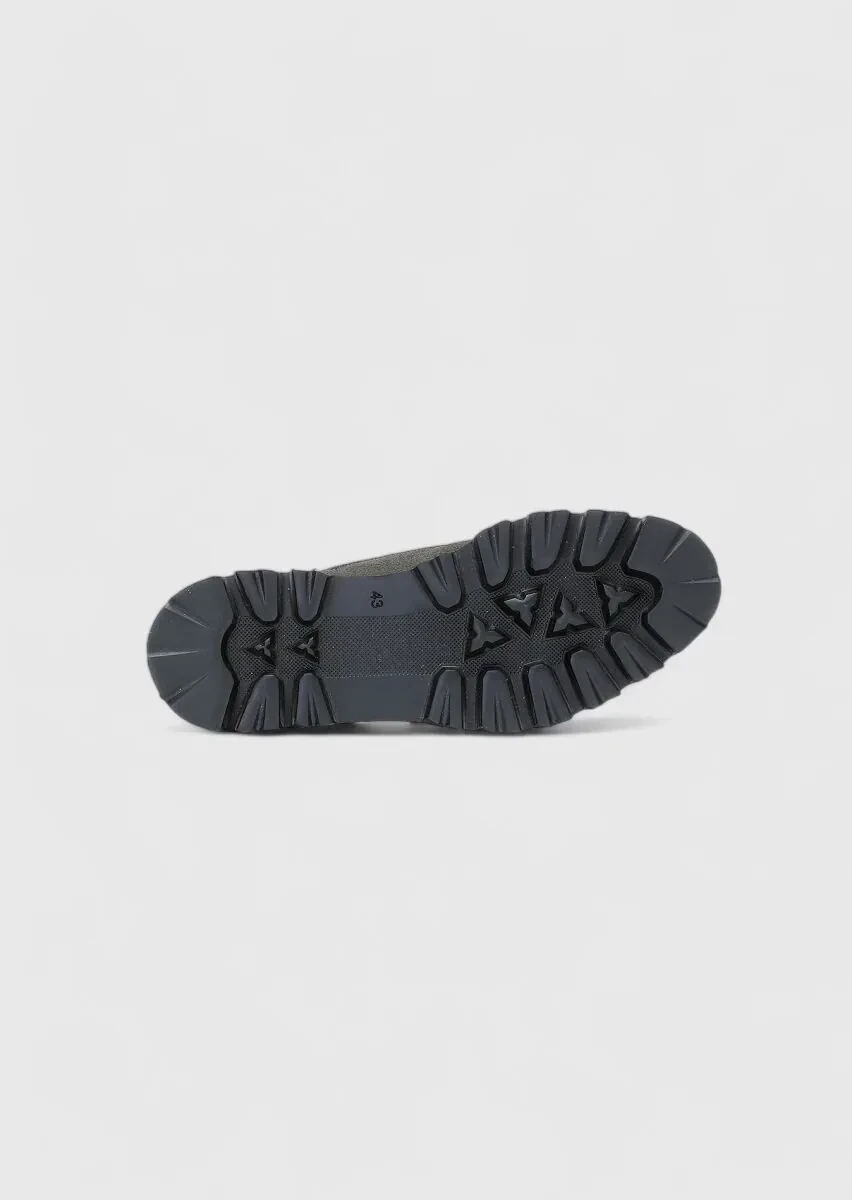 Koyu Gri Deri Casual Loafer - 5