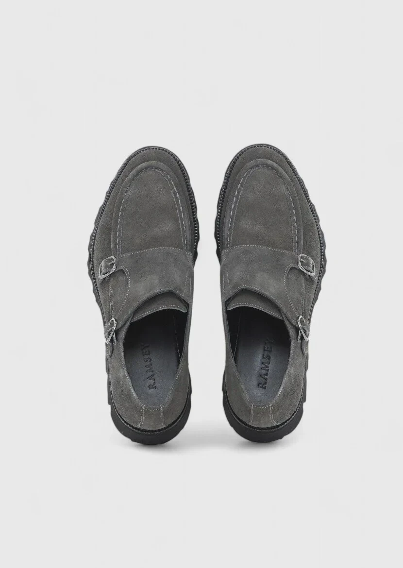 Koyu Gri Deri Casual Loafer - 6