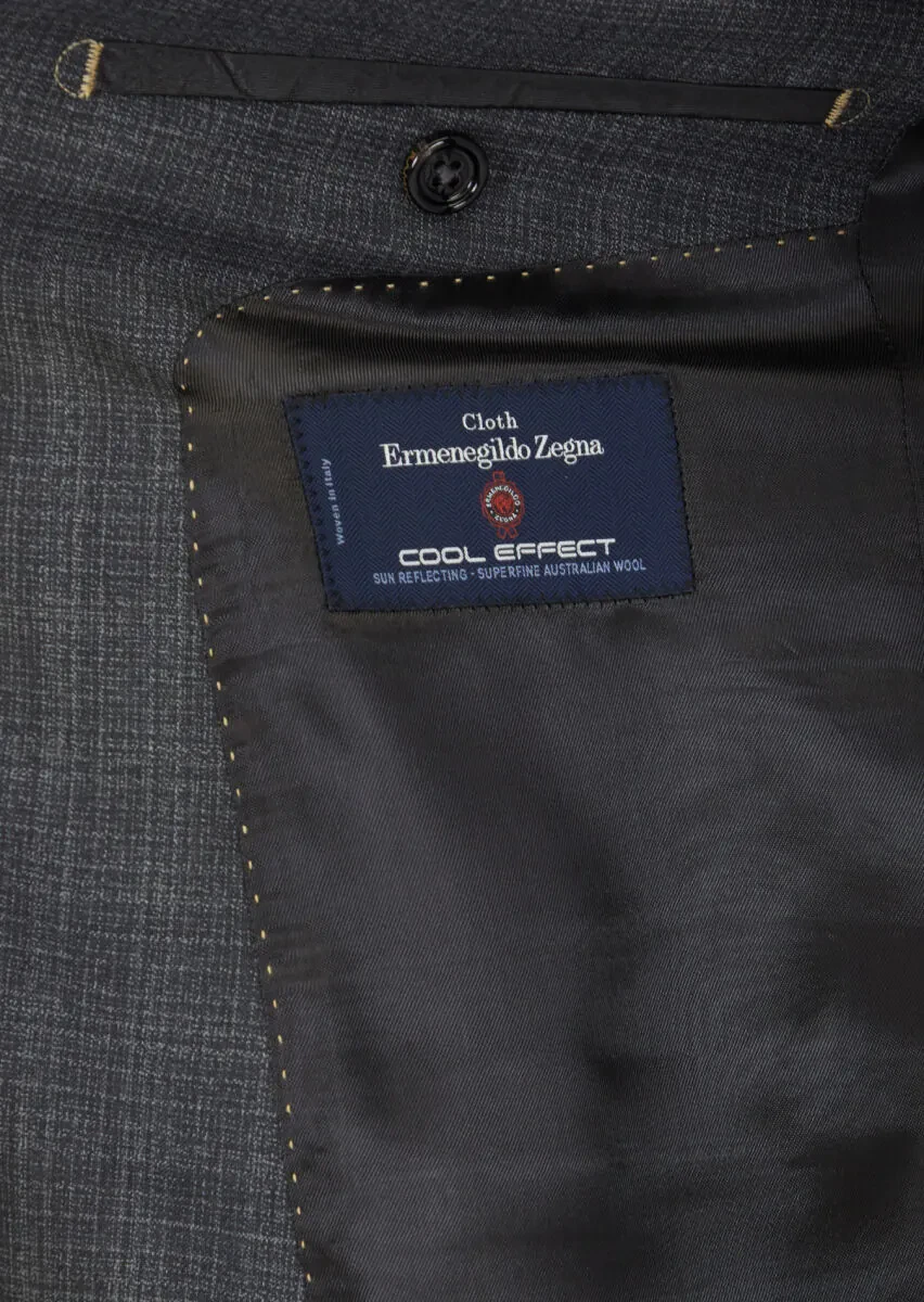 Koyu Gri Düz Regular Fit %100 Yün Takım Elbise - 5