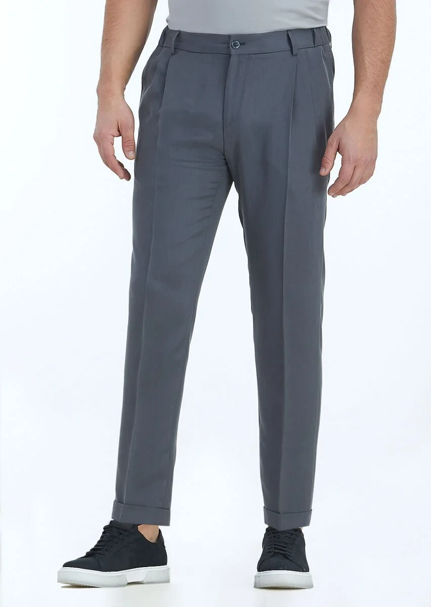 Koyu Gri Düz Zeroweight Slim Fit Takım Elbise - 7
