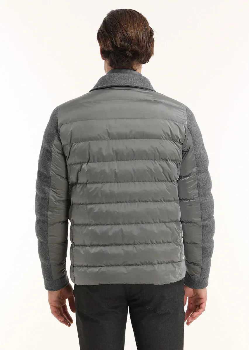 Koyu Gri Regular Fit Gömlek Yaka Casual Dokuma Mont - 7