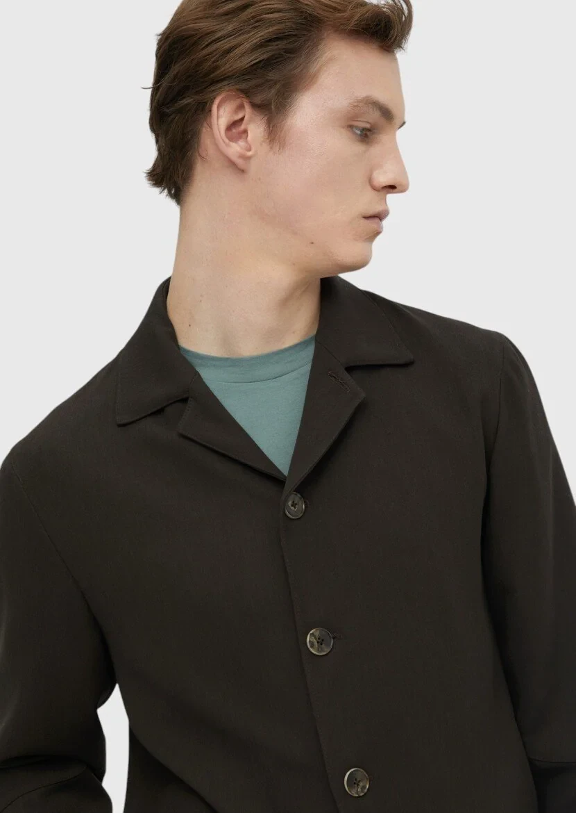 Koyu Kahve Düz Comfort Fit Yün Karışımlı Takım Elbise - 6