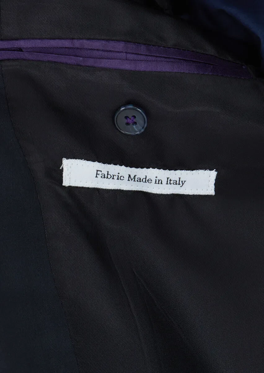 Koyu Lacivert Çizgili Zeroweight Slim Fit %100 Yün Takım Elbise - 4