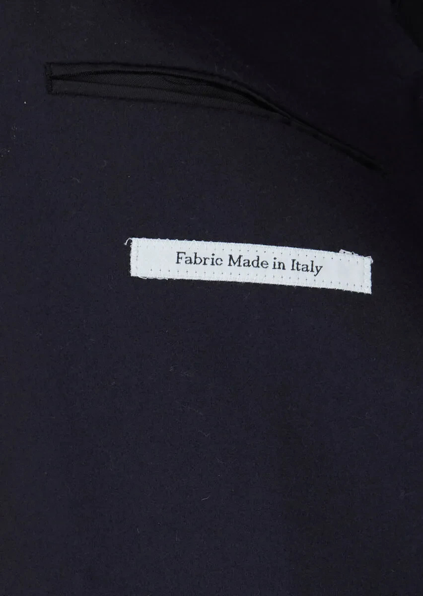 Koyu Lacivert Desenli %100 Yün Ceket - 6