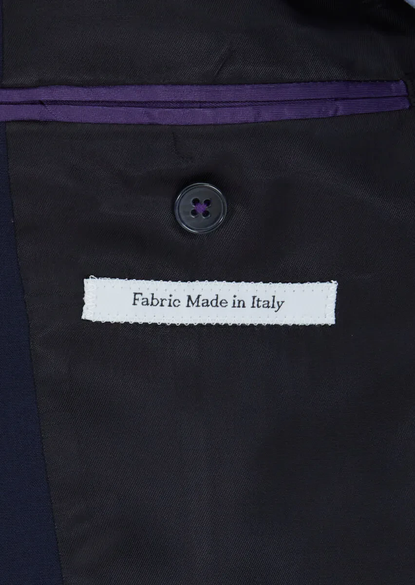 Koyu Lacivert Düz Zeroweight Slim Fit Yün Karışımlı Takım Elbise - 5