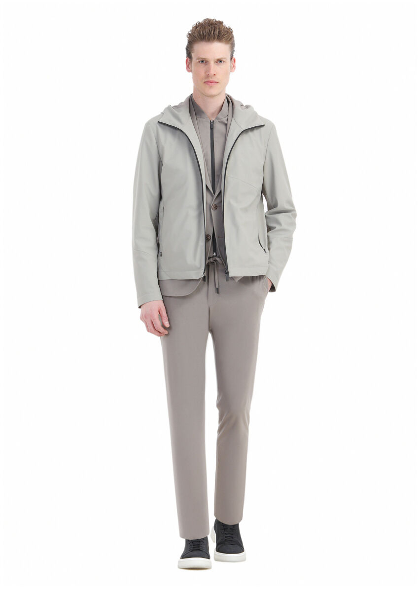 Kum Comfort Fit Kapüşonlu Spor Dokuma Mont - 2