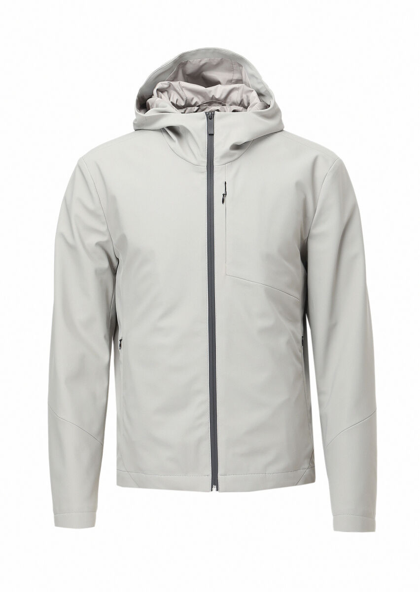 Kum Comfort Fit Kapüşonlu Spor Dokuma Mont - 8