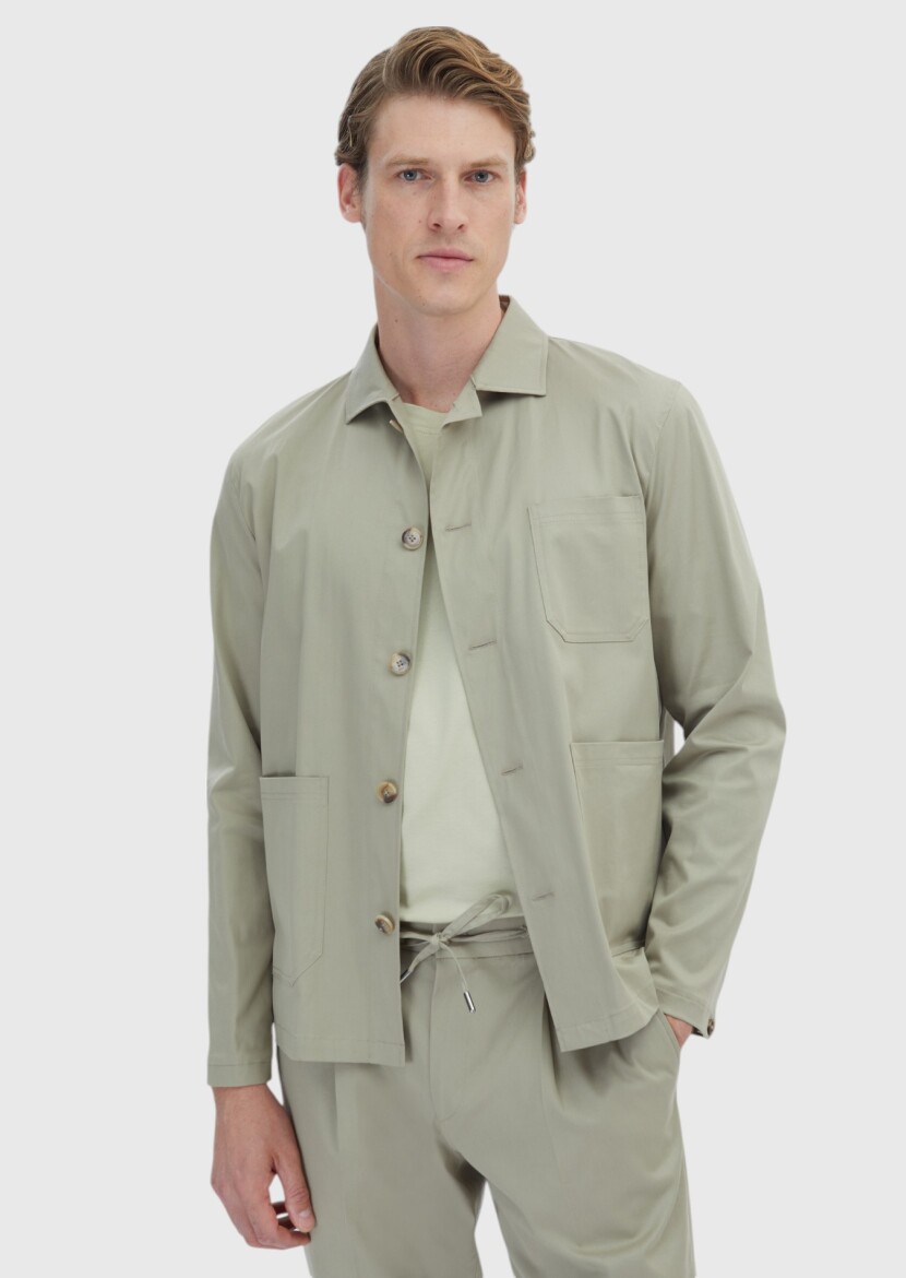 Kum Düz Comfort Fit Pamuk Karışımlı Takım Elbise - RAMSEY