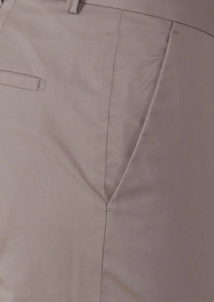 Kum Düz Kumaş Modern Fit Klasik Pamuk Karışımlı Pantolon - 3