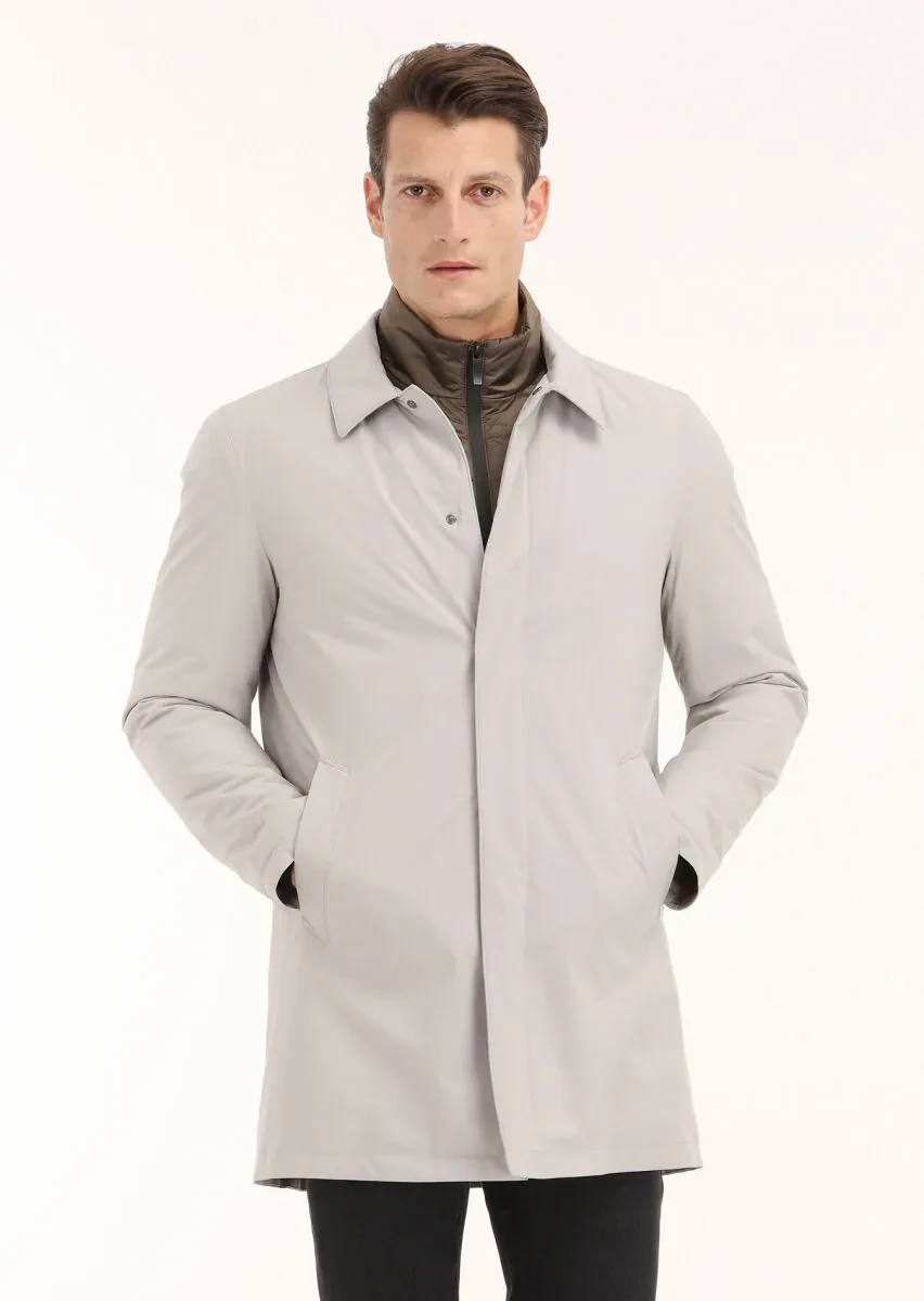 Kum Regular Fit Gömlek Yaka Casual Dokuma Pardesü - 2